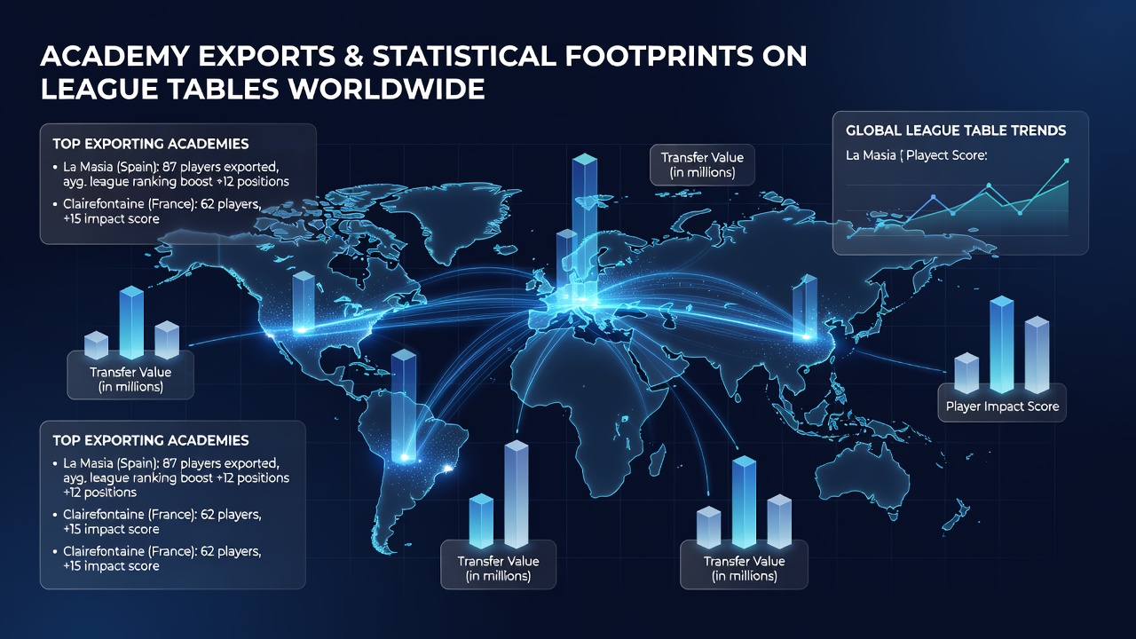 Data visualizations showing academy export impacts on international league tables