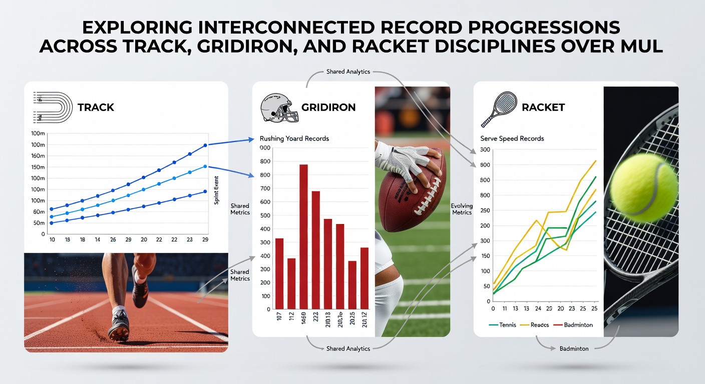 Modern athletes demonstrating record-level performances in sprinting, football drills, and tennis matches during recent competitive seasons