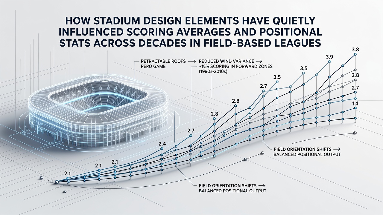 Stadium architecture showing varied field dimensions and seating configurations in baseball and soccer venues