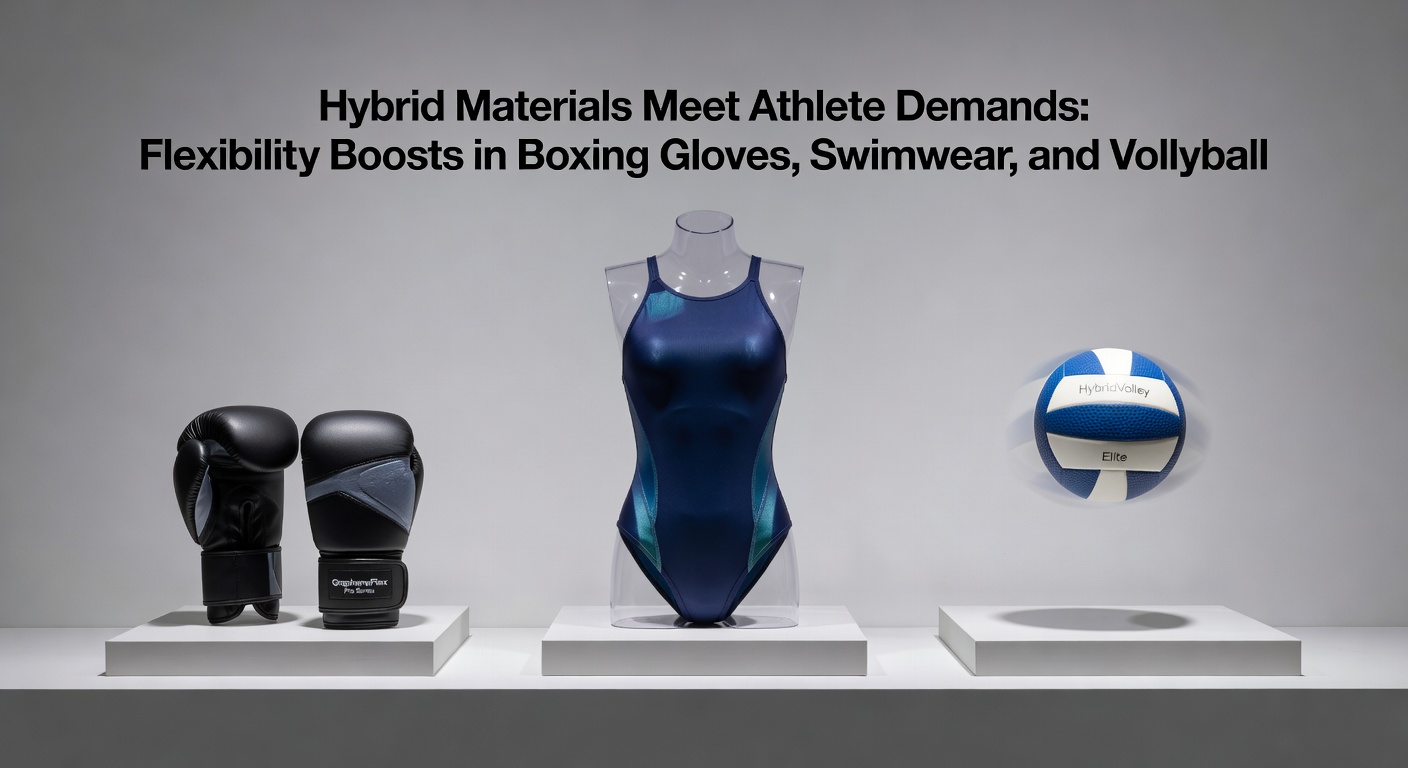 Swimmer in high-tech hybrid swimwear slicing through water, with fabric details emphasizing ultra-flexible, water-repellent panels