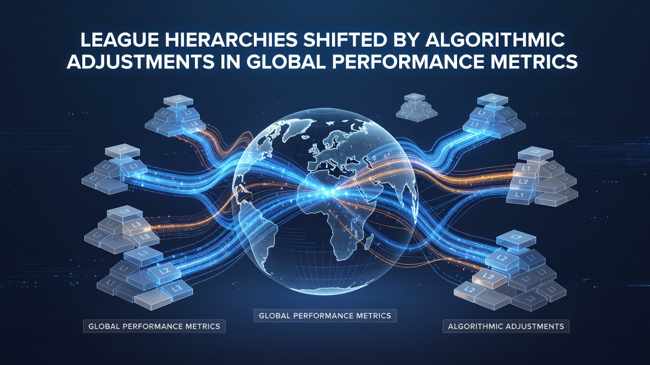 Chart illustrating changes in league positions following algorithmic updates to global performance metrics