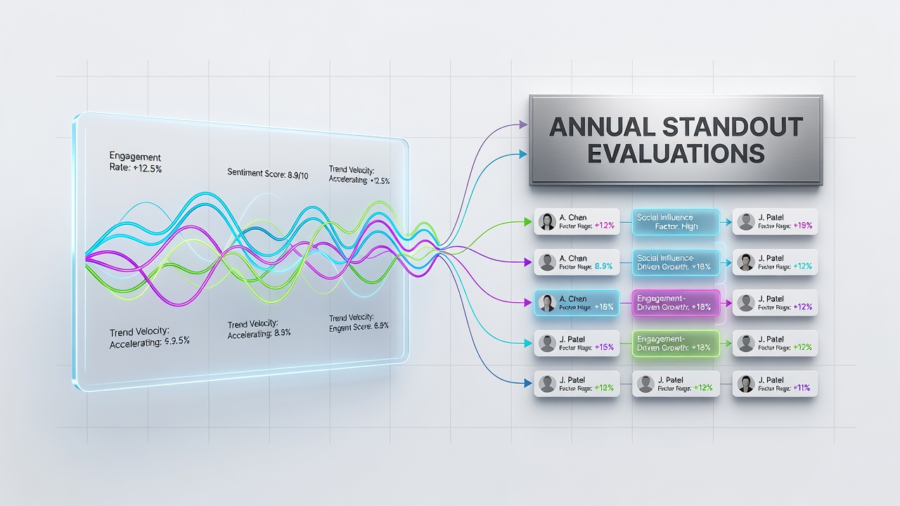 Athletes reviewing performance dashboards that incorporate social engagement alongside traditional stats