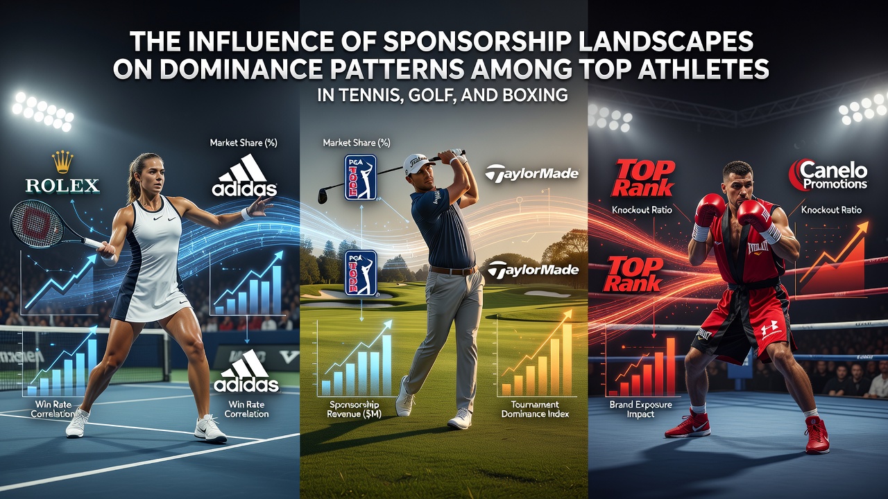 Sponsorship banners and athlete endorsements at a major tennis tournament